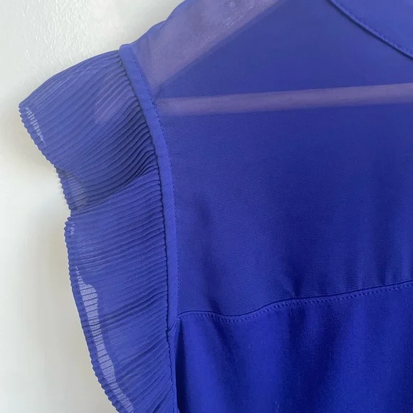 Royal blue shirt with sheer upper chest panel and sleeves. Sz 2x - Picture 3 of 9